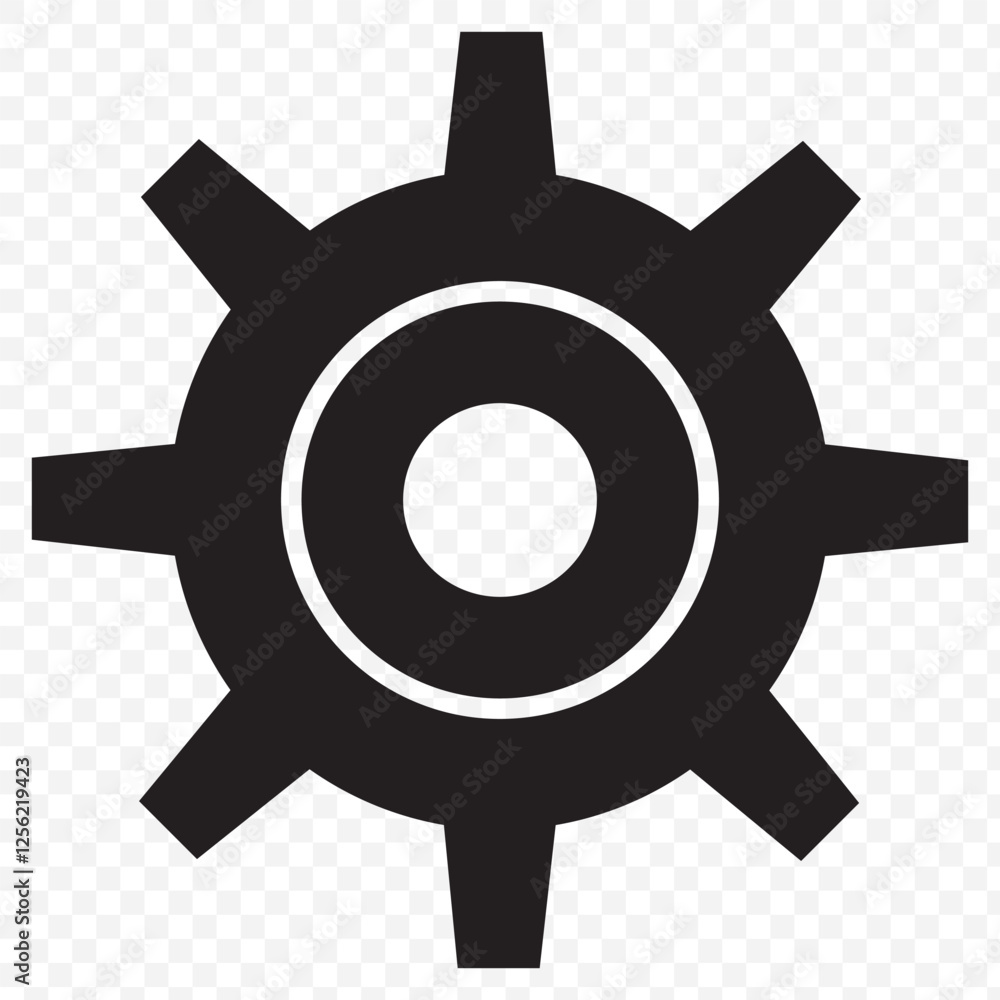 Cogwheel, Flat gear with big hole in the middle in black. Black settings icon. Cogwheel symbol. Gear wheel vector linear icon for use in any purpose. EPS 10. Cogwheel, Flat gear with big hole in the middle in black. Black settings icon. Cogwheel symbol. Gear wheel vector linear icon for use in any purpose. EPS 10.