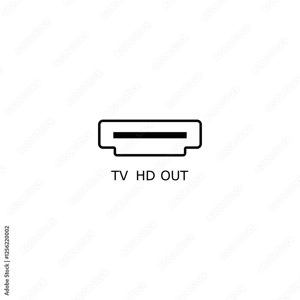 TV HD OUT television icon isolated on white background TV HD OUT television icon isolated on white background