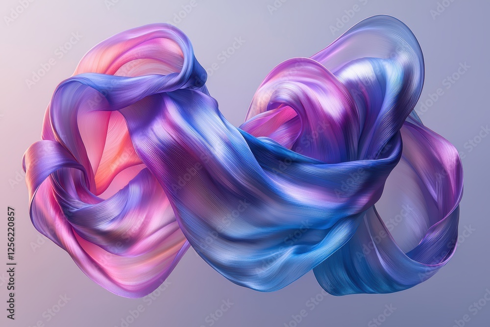 Fototapeta premium Graceful flowing liquid ribbon abstract art digital creation modern aesthetic elegant colors high fidelity