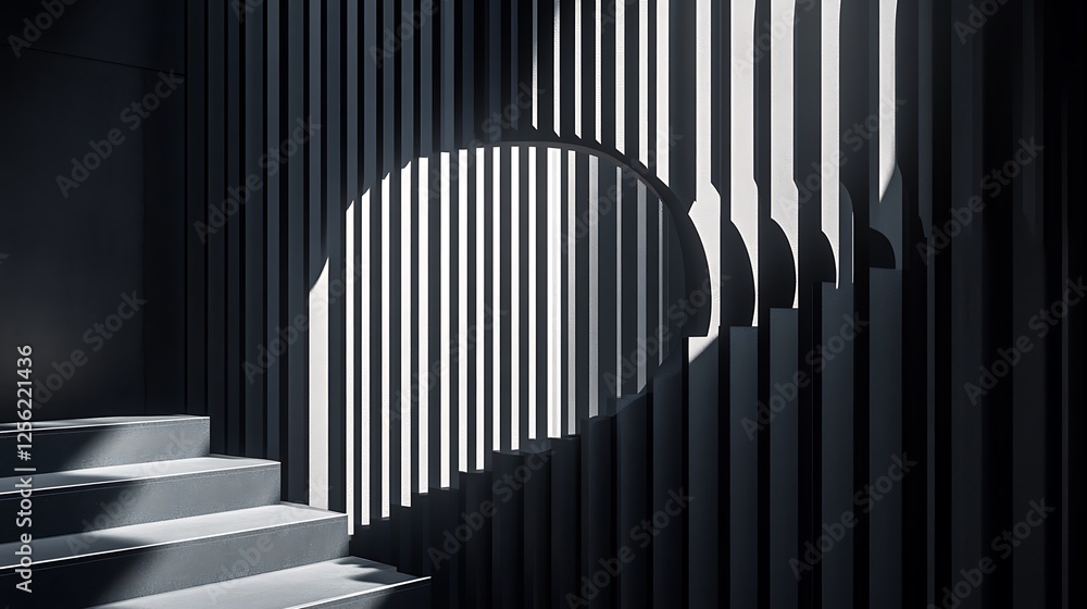 Modern stairs, light, shadow, interior, design Modern stairs, light, shadow, interior, design