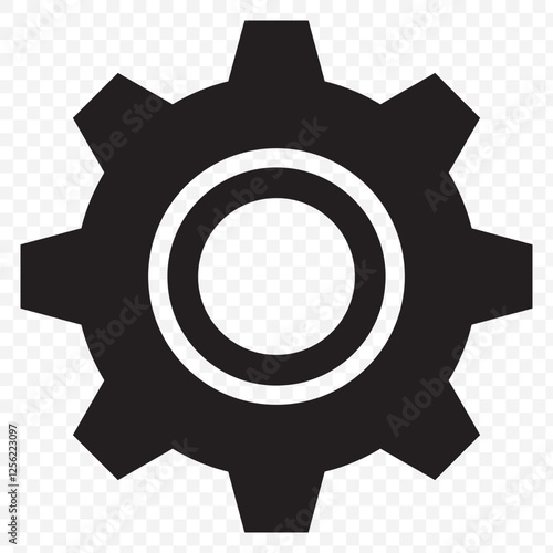 Gears or settings icon, stock vector. Two-tone version on Transparent background. EPS 10.