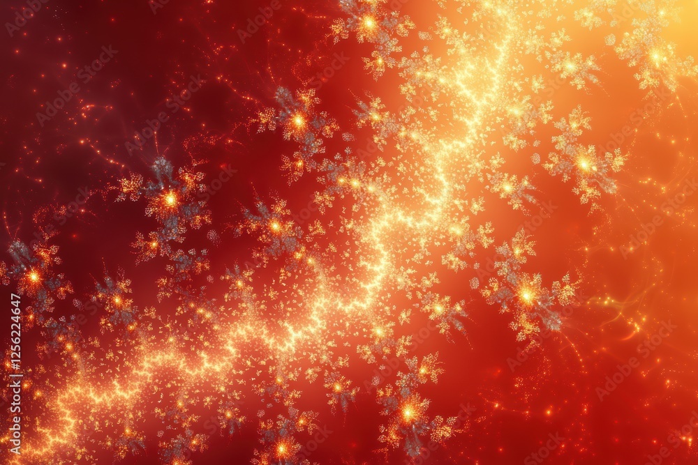 Radiating fractal patterns showcase abstract design digital art warm tones close-up view visual harmony for creatives