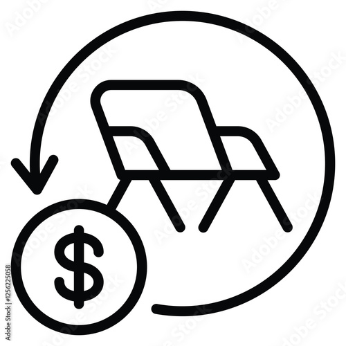 Passive Income icon line vector illustration