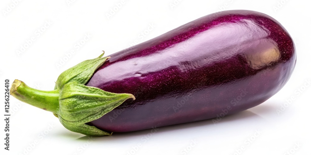 Single Eggplant on White Background Single Eggplant on White Background