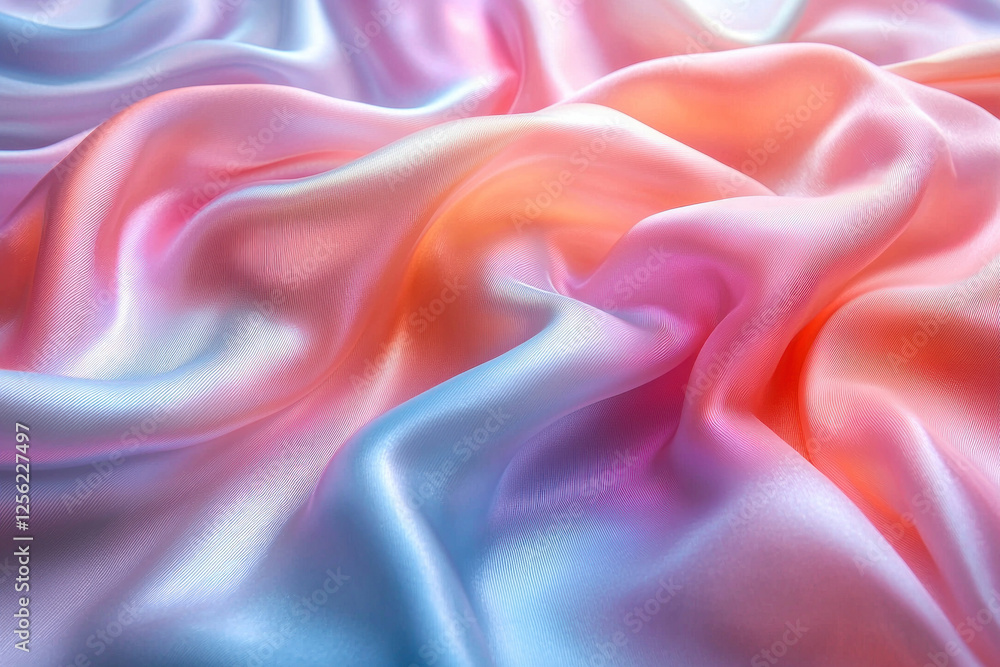 Fototapeta premium Pastel silk fabric background with soft folds for fashion, design, or art projects