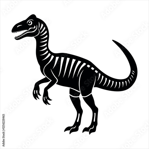 Diplodocus Extinct Animal silhouette on isolated tyrannosaurus dinosaur vector illustration