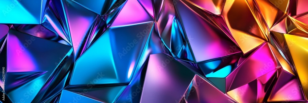 Abstract Geometric Polygonal Background - Vibrant iridescent polygonal shapes create a dynamic abstract background. Perfect for modern designs Abstract Geometric Polygonal Background - Vibrant iridescent polygonal shapes create a dynamic abstract background. Perfect for modern designs