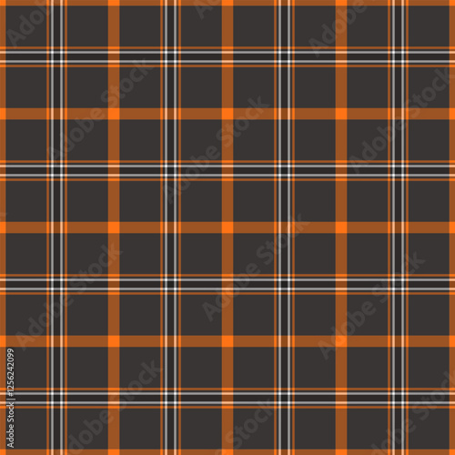 Holiday pattern tartan textile, majestic fabric check texture. Variation background plaid vector seamless in dark and orange colors.