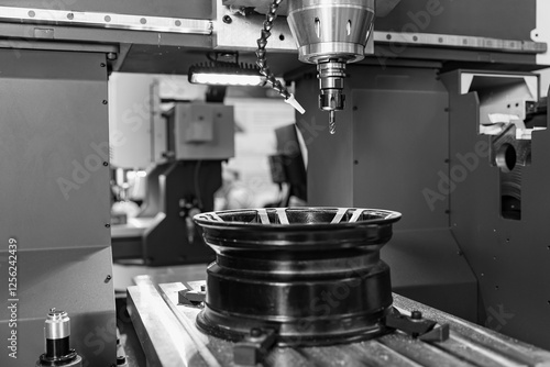 Papier peint Industry CNC machine milling center cutting alloy rim wheel for sport car