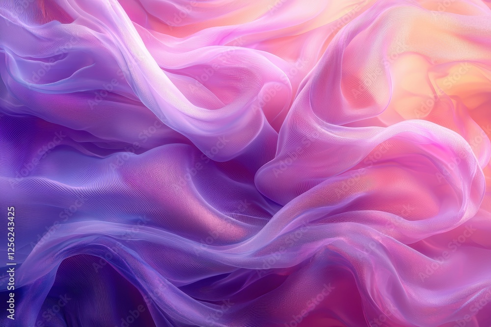 Fototapeta premium Flowing ribbons of vibrant colors abstract textures digital art soft background aesthetic experience