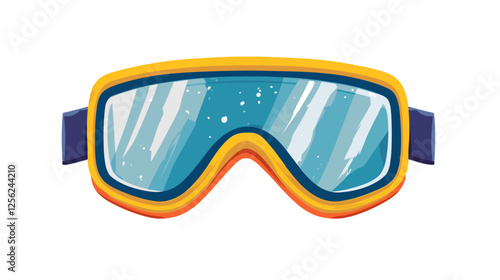 Ski or snowboarding goggles isolated on a white background. Winter sport accessorie icon. skiing mask or glasses vector illustration
