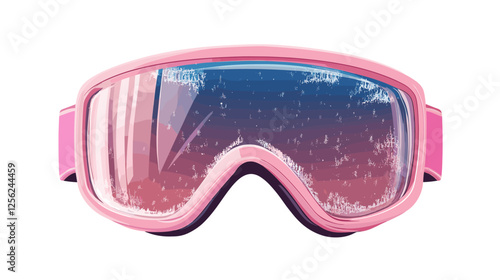 Ski or snowboarding goggles isolated on a white background. Winter sport accessorie icon. skiing mask or glasses vector illustration