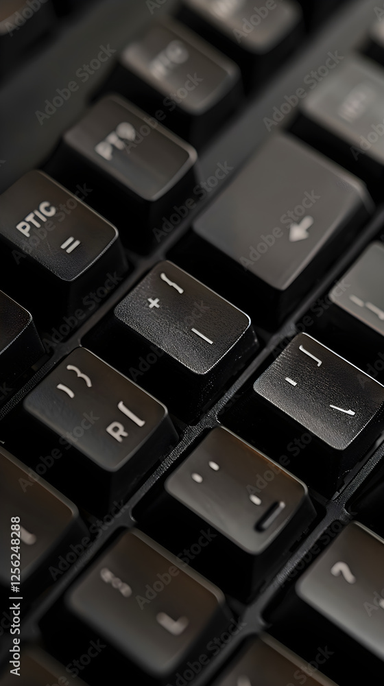 Stunning Close-Up View of a Modern Keyboard in Classic QWERTY Layout Stunning Close-Up View of a Modern Keyboard in Classic QWERTY Layout