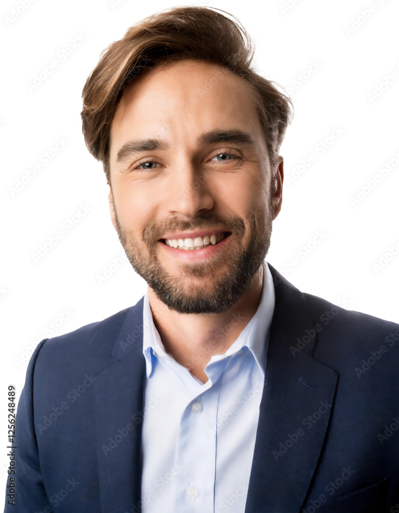 Portrait of only one Man. White Background. Portrait of only one Man. White Background.