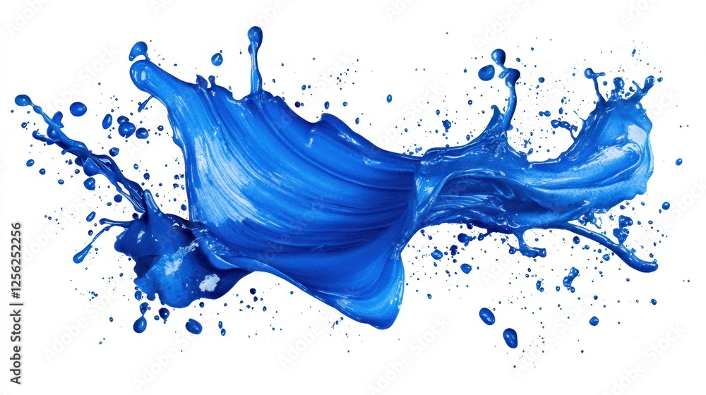 custom made wallpaper toronto digitalVivid blue paint splash with dynamic motion, showcasing artistic fluidity against a clean white background