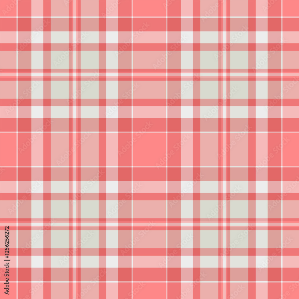 Obraz premium Brand tartan seamless plaid, christmas ornament pattern texture check. Damask fabric background textile vector in light and red colors.