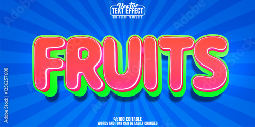 Fruits editable text effect, customizable organic and fresh 3d font style