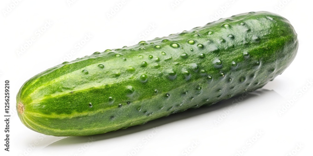 Green Cucumber on White Background Green Cucumber on White Background
