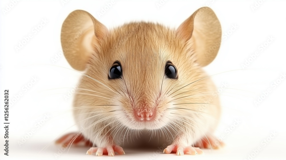 Fototapeta premium Mouse isolated on pure white background showcasing its details and features