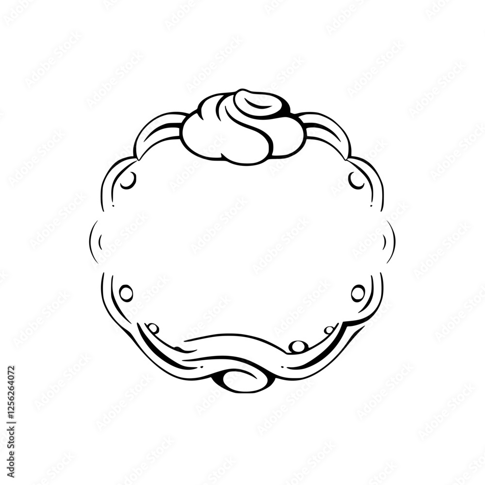 Ornamental Oval Frame with Floral Motif in Black and White Ornamental Oval Frame with Floral Motif in Black and White