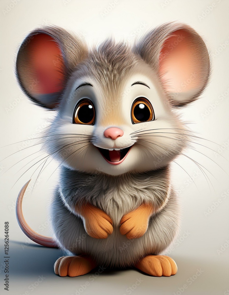 Obraz premium Kleine Maus, weißer Hintergrund