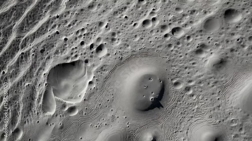 Intimate views of Ganymede’s surface, highlighting its grooved terrain and impact craters in high detail.