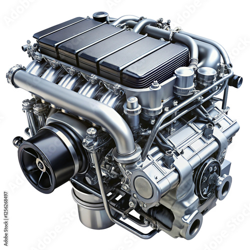 Fotografie car engine isolated on white