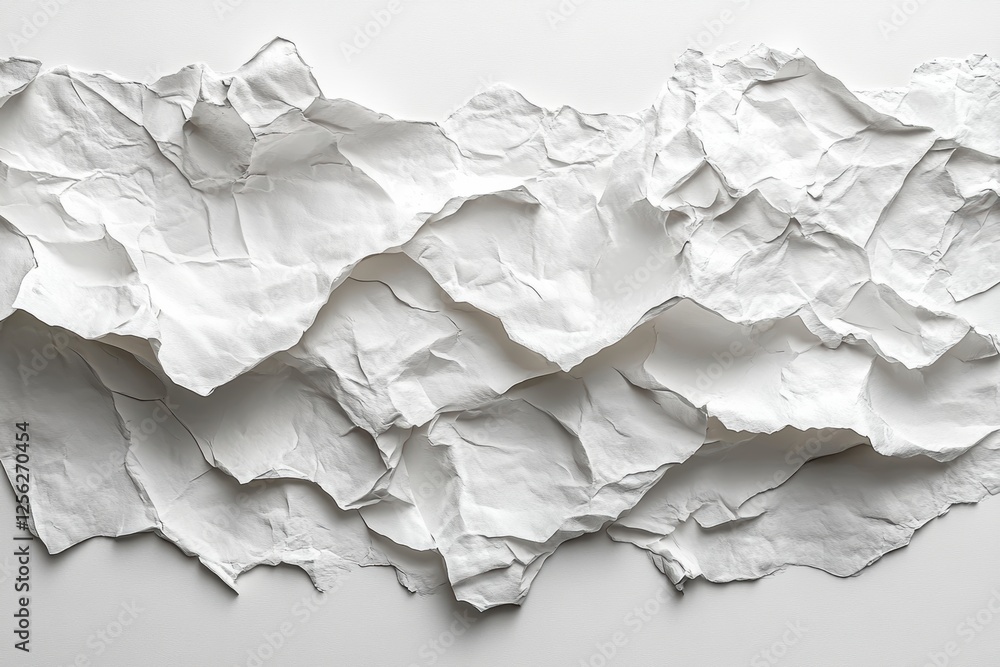 Textured crumpled white paper captures a unique visual depth and contrast, ideal for creative backgrounds, designs, and artistic projects. Textured crumpled white paper captures a unique visual depth and contrast, ideal for creative backgrounds, designs, and artistic projects.