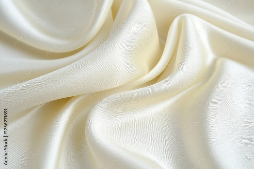 Obraz premium Luxurious white satin fabric with gentle natural folds and subtle shine