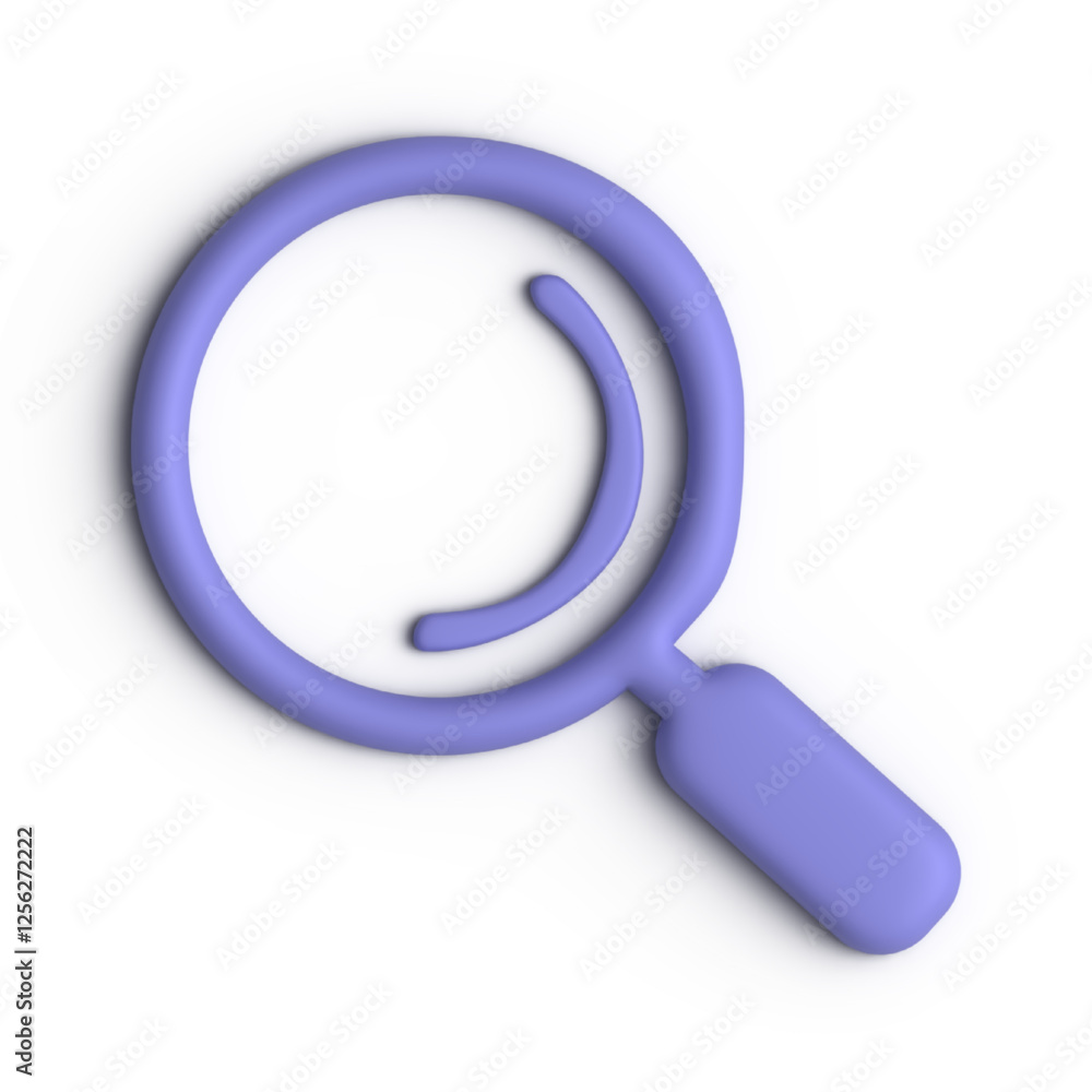 Periwinkle Blue Magnifying Glass 3D Icon Search concept Symbol of exploration investigation and zoom Visual metaphor for finding something Periwinkle Blue Magnifying Glass 3D Icon Search concept Symbol of exploration investigation and zoom Visual metaphor for finding something