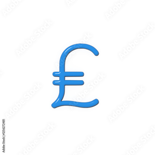 A vibrant blue 3D-style icon represents currency Its smooth rounded design and bright color scheme create a modern clean look against a white background