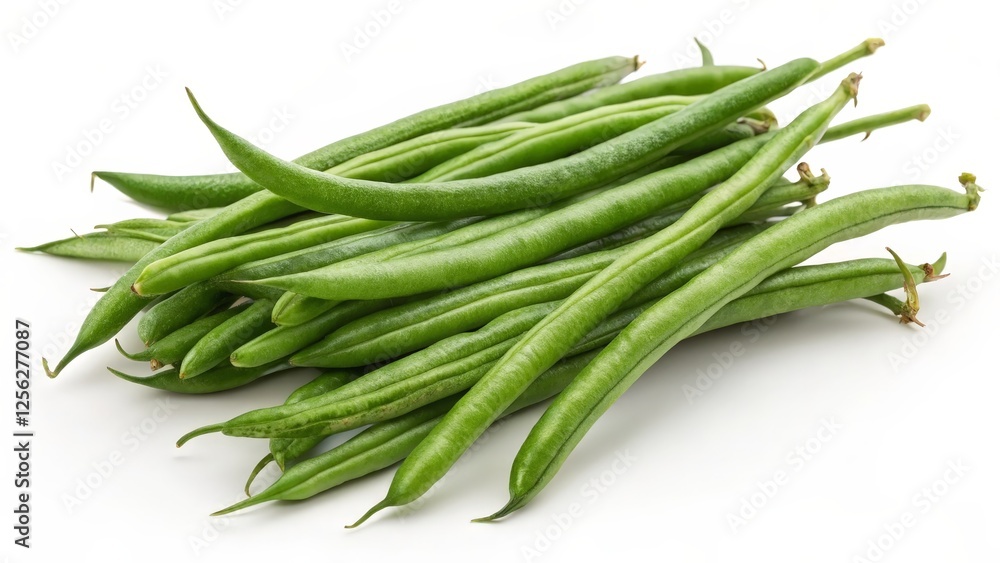 Fototapeta premium Green Beans on White Background