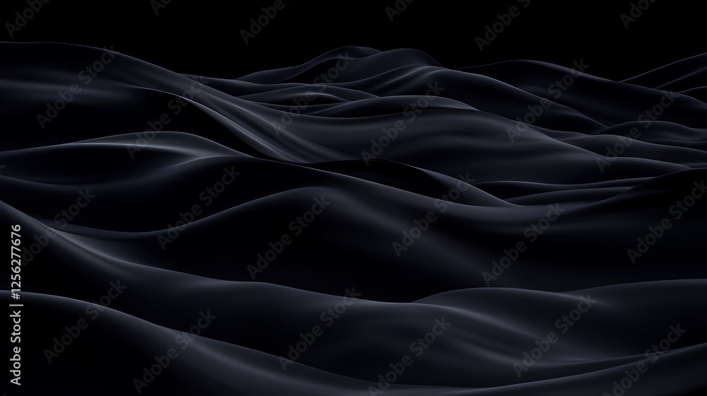 Dark, flowing fabric waves, abstract background Dark, flowing fabric waves, abstract background