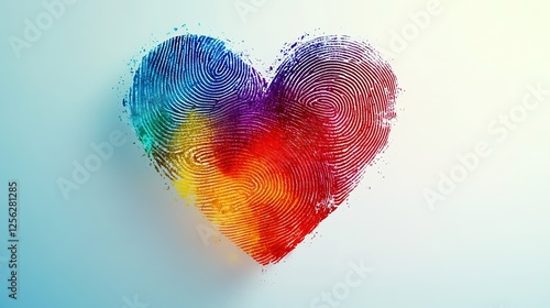 A creative heart design made of intertwined fingerprints.