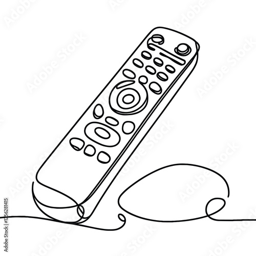 One Line Remote Control Illustration - Modern Minimalist Design in Continuous Line Art Style