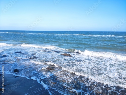 waves and rocks on the sea 