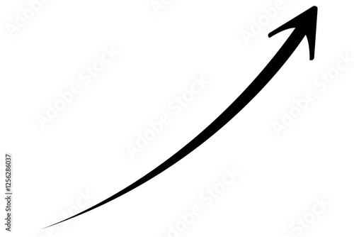 black curved graph with arrow png file type	
