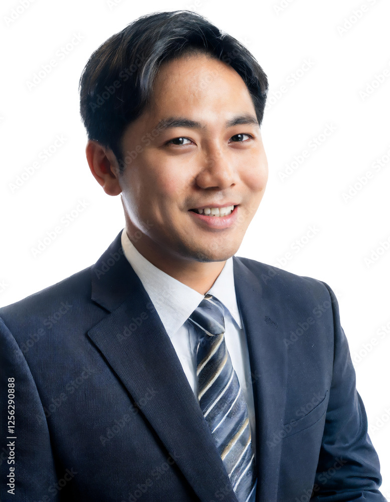 Portrait of only one Man. White Background. Portrait of only one Man. White Background.