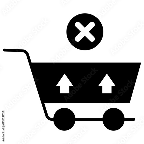 Remove Cart Glyph Icon