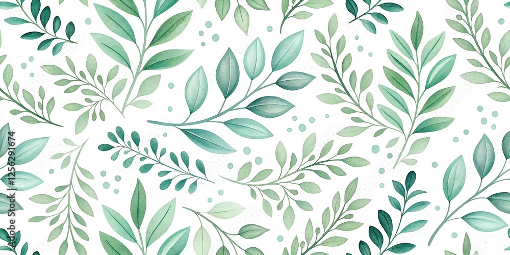 seamless pattern with green leaves