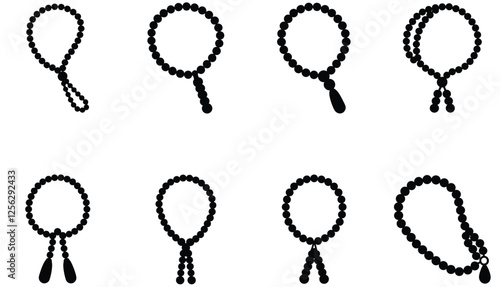 A set of prayer beads icon used in worship.