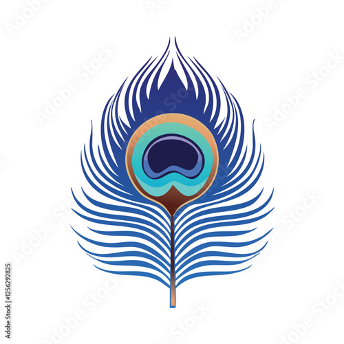 Vector illustration of peacock feather
