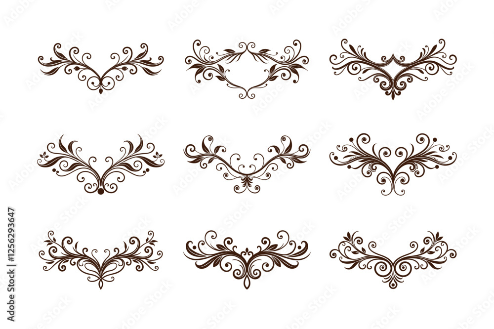 High-Quality Victorian Flourishes Vector Illustrations High-Quality Victorian Flourishes Vector Illustrations