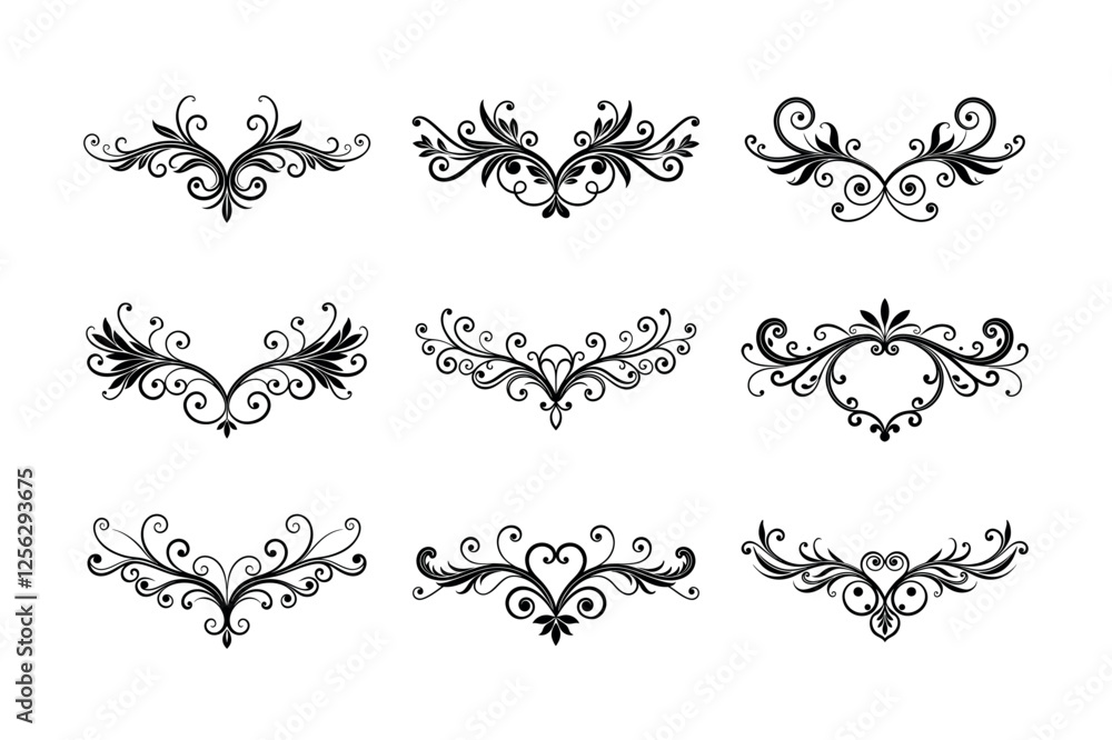 High-Quality Victorian Flourishes Vector Illustrations High-Quality Victorian Flourishes Vector Illustrations