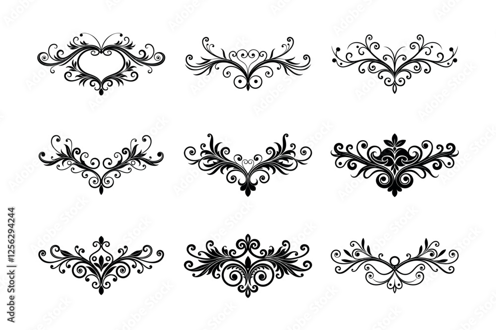 High-Quality Victorian Flourishes Vector Illustrations High-Quality Victorian Flourishes Vector Illustrations