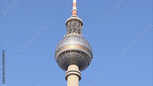 Tracking shot of the Berlin TV tower 