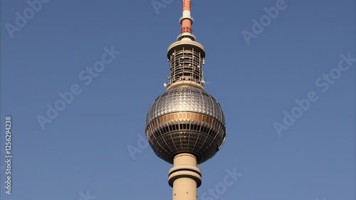 Tracking shot of the Berlin TV tower 