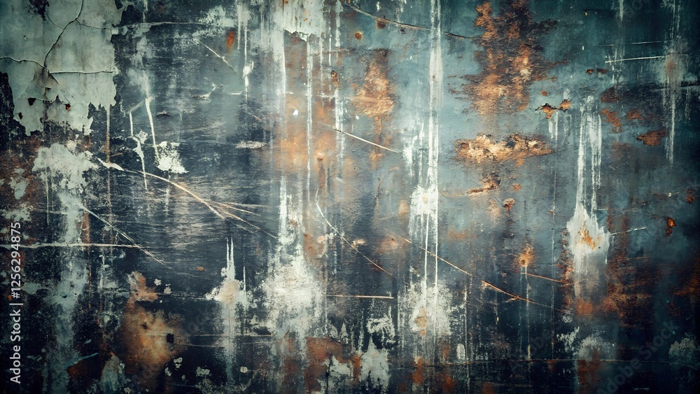 Fototapeta premium Scratched Metal Texture with Dark Gray Grunge Background