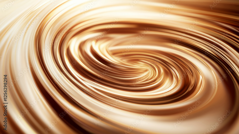 Elegant chocolate swirls create a rich, glossy display with soft reflections in this minimalist composition that exudes sophistication and decadence Elegant chocolate swirls create a rich, glossy display with soft reflections in this minimalist composition that exudes sophistication and decadence