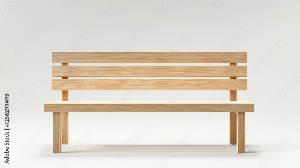 Minimalist wooden bench with light finish showcasing clean lines and natural materials in a simple, elegant design set against a light background Minimalist wooden bench with light finish showcasing clean lines and natural materials in a simple, elegant design set against a light background
